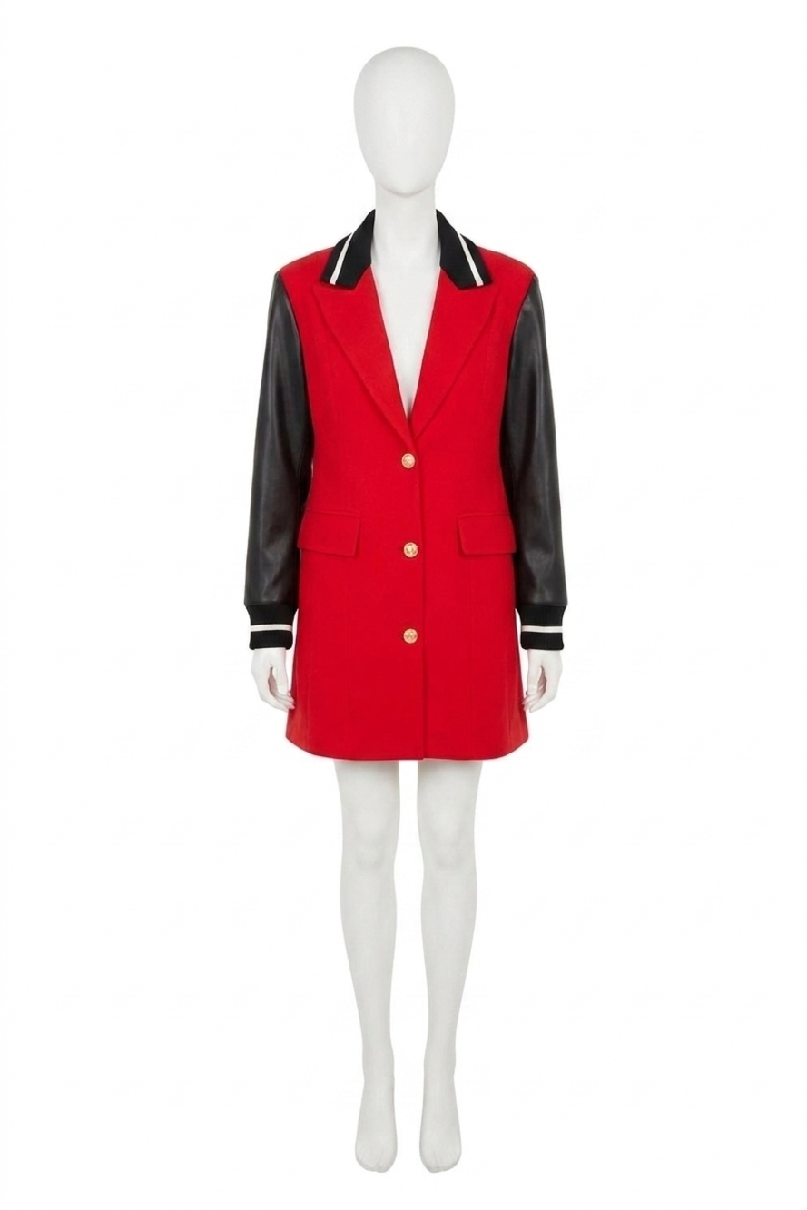 NEW DOLCE CABO varsity jacket mini dress in red